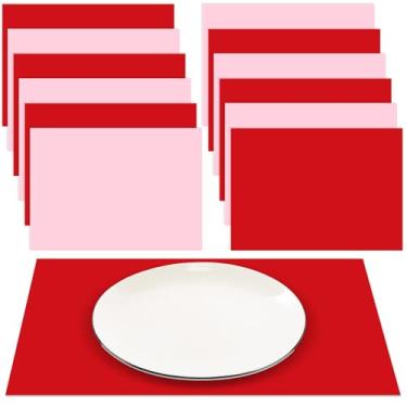 Imagem de Fullhawl Jogo americano de papel descartável pastel colorido para mesa de jantar, Páscoa, férias, fazenda, tapetes de mesa decorativos, cozinha, aniversário, decoração de festa de casamento, 25 x 35