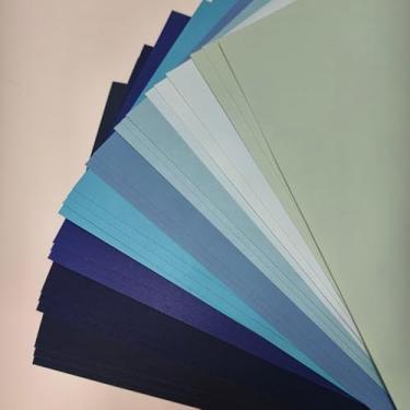 Imagem de Mini cartolina, tamanho A5 14,7 x 21 cm, 210 gsm, vários tons, 50 folhas (azul, 8 tons)