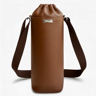 Imagem de Bolsa Térmica (MARROM) RAMIERE para Garrafa de 1,5 LITROS ml em Couro Sintético - Coleção Cores VERÃO 2026