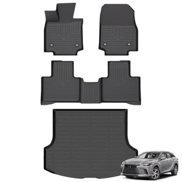 Imagem de AZYT Tapetes de chão e forro de carga para Lexus RX /RX350/RX350h /RX350h /RX500h /RX500h (NÃO é compatível com RX450h+ PHEV) para todos os climas, conjunto de forros de TPE automotivos