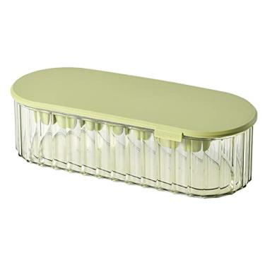 Imagem de Bandeja de gelo criativa para animais de estimação molde de cubo de gelo de grande capacidade, caixa de gelo de geladeira doméstica faça você mesmo com tampa caixa de cubo de gelo. (verde fruta)