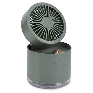 Imagem de AEWFRRV Ventilador de umidificador de 300ml 2 em 1 mini ventilador portátil umidificador de carregamento USB silencioso ventilador de resfriamento ajustável (cor: prata tamanho: 115x115x135mm) yubin1993 (cor: verde, tamanho: 115x115x135mm)