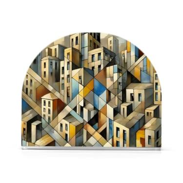 Imagem de Urban Landscape Porta-guardanapos de mesa bege, porta-guardanapos em pé, 1 pacote, porta-guardanapos de banheiro