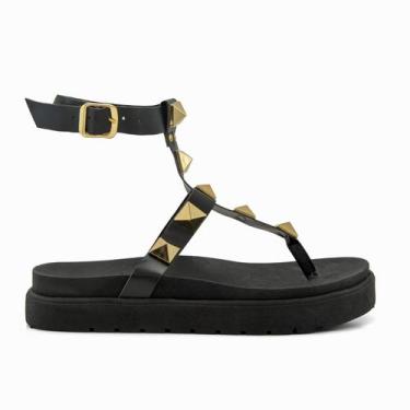 Imagem de Sandália Feminina Gladiadora Ajustavel Plataforma - Lays Campos, Preto