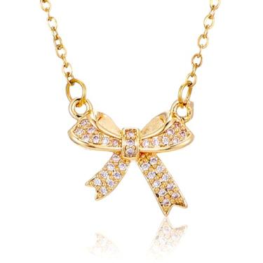 Imagem de Molain Colar com laço de ouro, delicada corrente de gargantilha ajustável, lindo colar de laço minúsculo para pingente, presente elegante, acessórios estéticos modernos