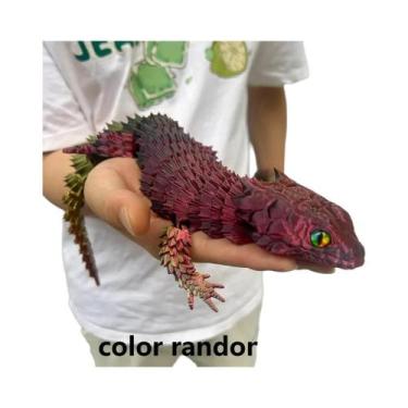 Imagem de Estátua De Lagarto Colorida Impressa Em 3D, Figurinha De Animal Flexív