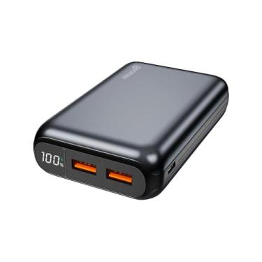 Imagem de Geonav Power Bank, Carregador Portátil Universal 20.000mAh, USB-A (até 18W) + USB-C (até 20W), Compacto, Carregamento Rápido, Pass Through, Led Indicador de Bateria, PB20K20WSG, Cinza espacial