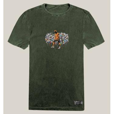 Imagem de Camiseta Academia Masculina Estonada Algodão Prime WSS Gym Graffiti Orange