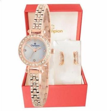 Imagem de Relógio Feminino Champion Rosé Pequeno CF25072Z + Brincos-Feminino