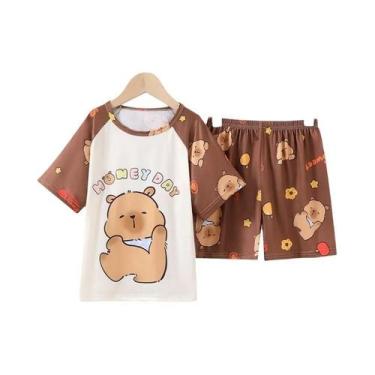 Imagem de Conjuntos De Pijamas De Verão Para Meninas Com Estampa De Desenhos Ani