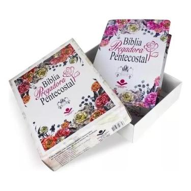Imagem de Bíblia da Pregadora Pentecostal Couro ilustrada florida Alme - Congrat