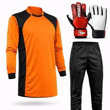 Imagem de Kit de Goleiro INFANTIL Camisa + Calça Acolchoada + Luva Penalty ( P A G)-Unissex