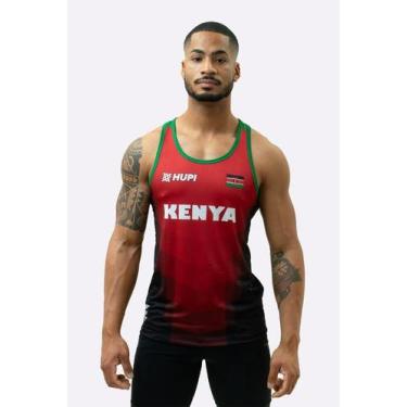 Imagem de Regata HUPI Kenya Soul Masculina, GG, Vermelho, Preto