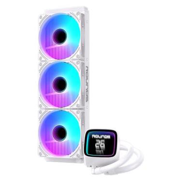 Imagem de Water cooler round5 boreah white argb 360mm amd/intel com display r5-w