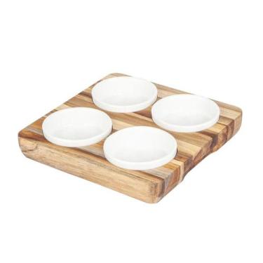 Imagem de Petisqueira Multiuso Cozinha Churrasco C Potes Em Porcelana - Stolf