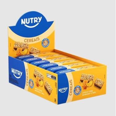 Imagem de Barra De Cereal Aveia Com Banana e Mel Nutry Com 24 Unidades de 22g