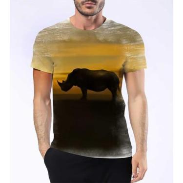 Imagem de Camisa Camiseta Rinoceronte Animal África Marfim Chifre 2 - Estilo Kra