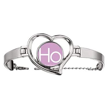 Imagem de N/A N/A Bracelete Chestry Elements Tabela de Período Lanthanide Holum Ho Pulseira Coração Joia Pulseira Fio Bangle, medium, metal