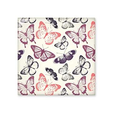 Imagem de Borboleta em fundo rosa pálido azulejo de cerâmica brilhante decalque pedra adornada tijolo vitrificado