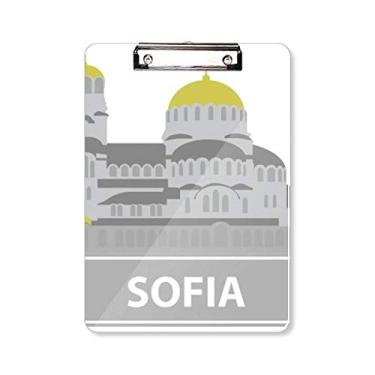 Imagem de Sofia Bulgaria Placa de suporte com estampa de marco cinza A4