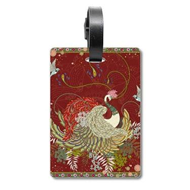 Imagem de Flower Wing Bird Ukiyo-e folhas de mala, etiqueta para cartão de bagagem