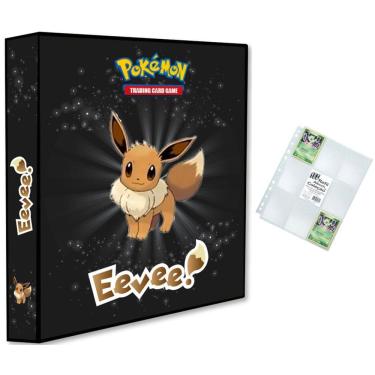 Imagem de Álbum Pasta Fichário Pokemon com 10 Folhas YES 9 Bolsos Eevee Evoluções Capa Dura Reforçado Colecão