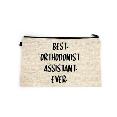 Imagem de Bolsa de maquiagem de assistente ortodonista, presente para assistente ortodonista, melhor assistente ortodonista de todos os tempos, bolsa de higiene pessoal, para ela, bolsa de maquiagem para mulheres, bolsa de , Branco