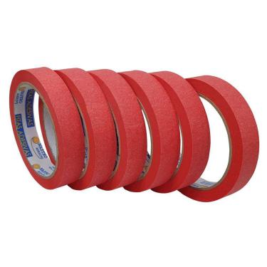 Imagem de Kit Com 6 Fita Crepe Colorida 18mm X 30m Fitas Adesivas