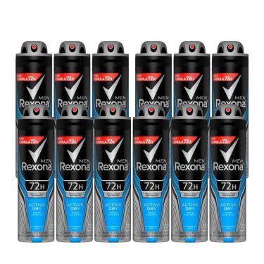 Imagem de Kit12 Unidades Desodorante Aerosol Rexona Active Dry 150ml