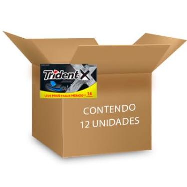 Imagem de Caixa Chiclete Trident Fresh Intense Preto 14 unidades contendo 12 caixinhas de 26,6g cada