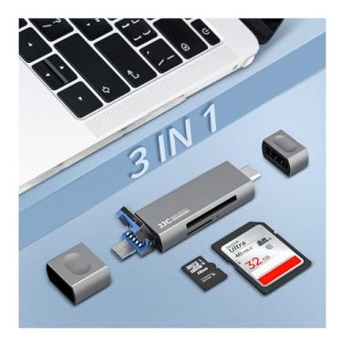 Imagem de Leitor de cartão SD duplo USB C, leitor de cartão SD UHS-I 3 em 1 para iPhone 17 16 Pro Max Plus [SEM APP] [Plug and Play] [USB 3.0 Micro 2.0 Tipo-C 3.0], leitor de cartão micro SD USB C para PC e