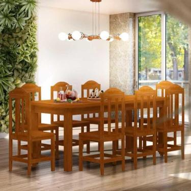 Imagem de Mesa De Jantar Com 8 Cadeiras Madeira Maciça 200 X 88 Mel Safira Nemar