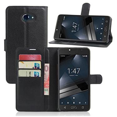 Imagem de Vodafone smart uitra 7, capa carteira flip de couro PU premium com compartimento para cartão, suporte e fecho magnético [capa interior à prova de choque de TPU] Compatível com Vodafone smart uitra 7