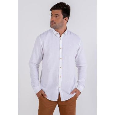 Imagem de Camisa casual masculina manga longa comfort pienza branco-Masculino