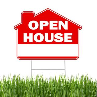 Imagem de Placa Open House Yard para venda por proprietário, corretor de imóveis, placa de quintal