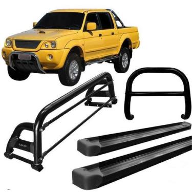 Imagem de Kit Quebra Mato Estribo Santo Antônio H2 L200 004 Preto - HOZZ