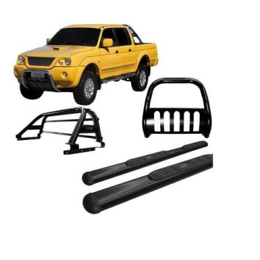 Imagem de Kit Quebra Mato Estribo Oval Santo Antônio L200 a 04 Preto - HOZZ