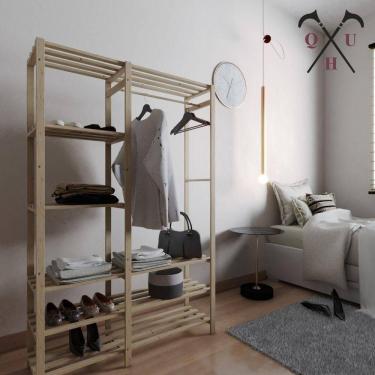 Imagem de Arara Decorativas Industrial 8 Prateleira Multiuso