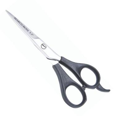 Imagem de Tesoura Profissional Cabelo Misto Fio e Laser 5,5 Marco Boni, Preto