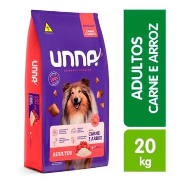 Imagem de Ração Unna P/ Cães Adultos Sabor Carne E Arroz 20kg