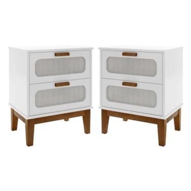 Imagem de Kit Duas Mesas De Cabeceira Linha Santorini 45cm Envio Rápido - LCN Mó