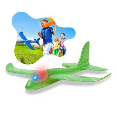 Imagem de Avião De Isopor Planador Manual Voa Com Luz - dutetoys, Verde