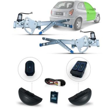 Imagem de Kit Vidro Eletrico Celta 2p 2008 Botão Ultraled Azul - Dial