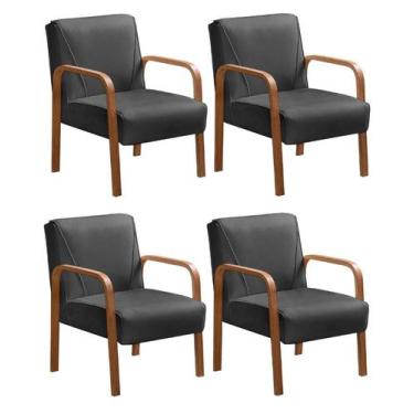 Imagem de Conjunto 4 Poltronas Decorativa Anita Kit Cadeiras Sala Recepção - Bel