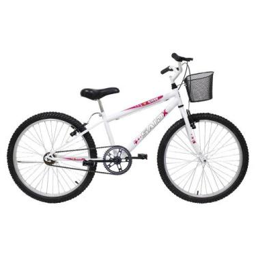 Imagem de Bicicleta Aro 24 Feminina Mono Saidx Sem Marcha Com Cesta, Branco