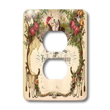 Imagem de 3dRose lsp_195784_6 Impressão de Certidão de Casamento Vitoriano Tampa de Interruptor de Luz