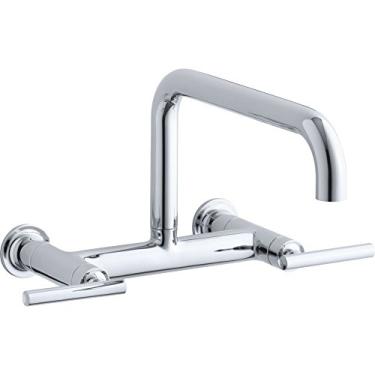 Imagem de KOHLER K-7549-4-CP Purist Torneira de ponte de parede, cromado polido