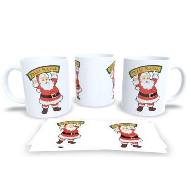 Imagem de Canecas de Porcelana Personalizadas Papai Noel - Estampa Sublimada, Mo