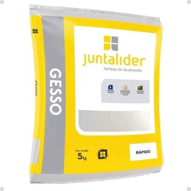 Imagem de Saco De Gesso Rápido 5kg P/ Molduras Reparos Manuais Branco - Juntalid