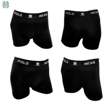 Imagem de Kit 4 Cuecas Boxer Polo Wear Masculina Microfibra - Preto, Preto, CUEC